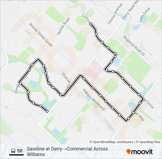 50 Bus Line Map