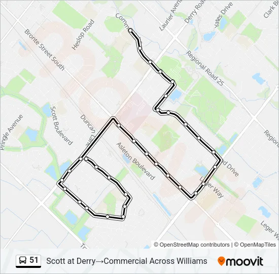 51 Bus Line Map