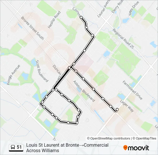 51 Bus Line Map
