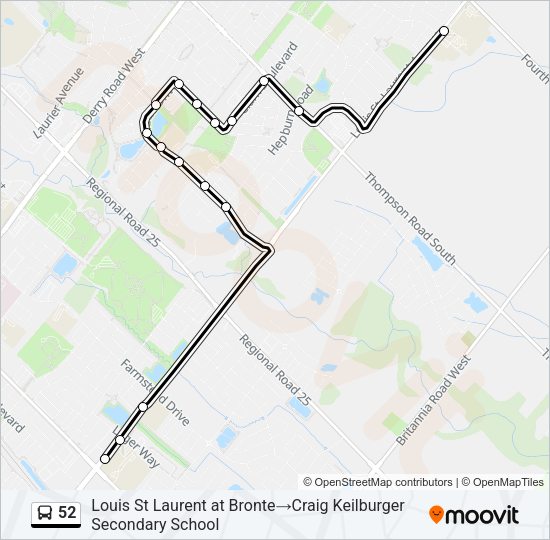 52 Bus Line Map