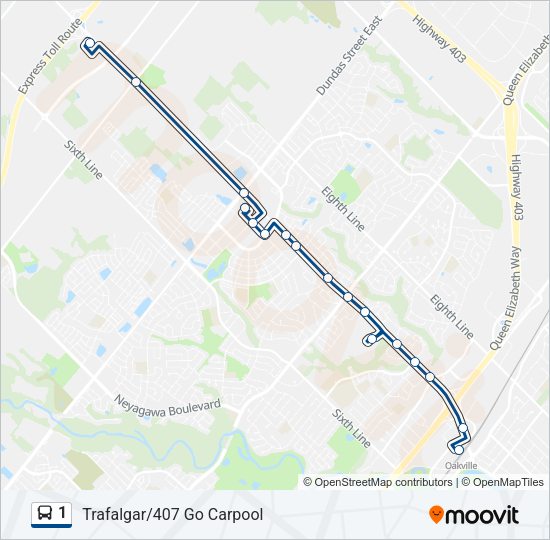 1 Bus Line Map