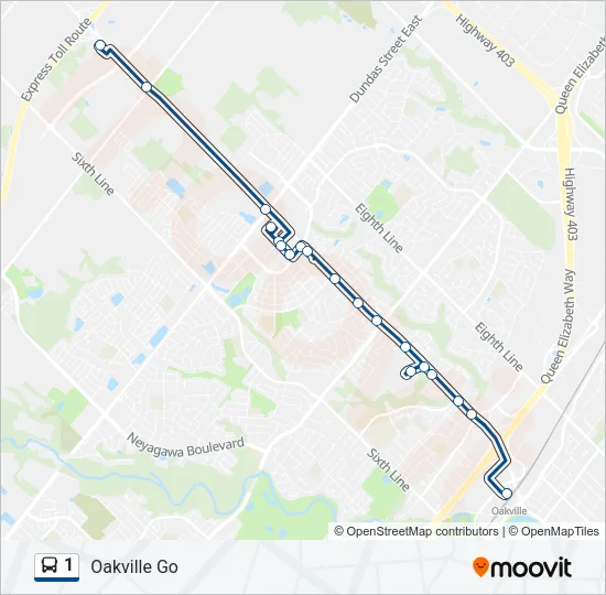 1 Bus Line Map