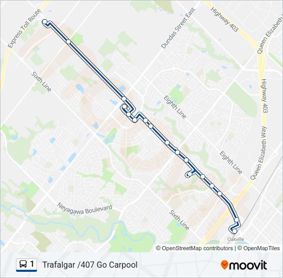 1 Bus Line Map