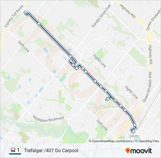 1 Bus Line Map
