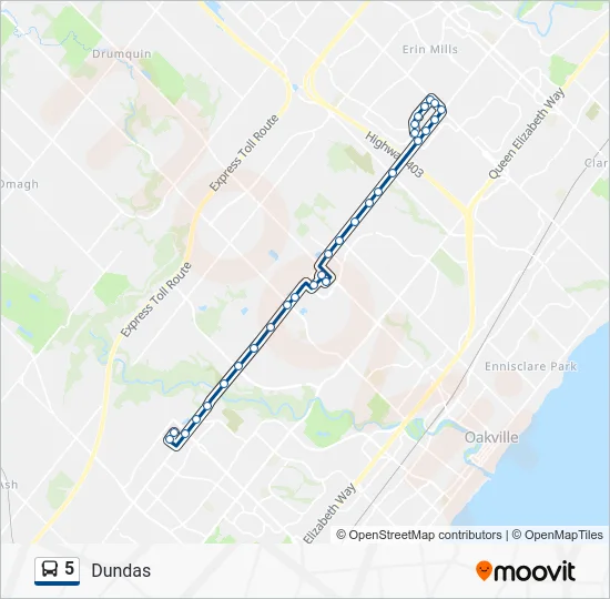 5 Bus Line Map
