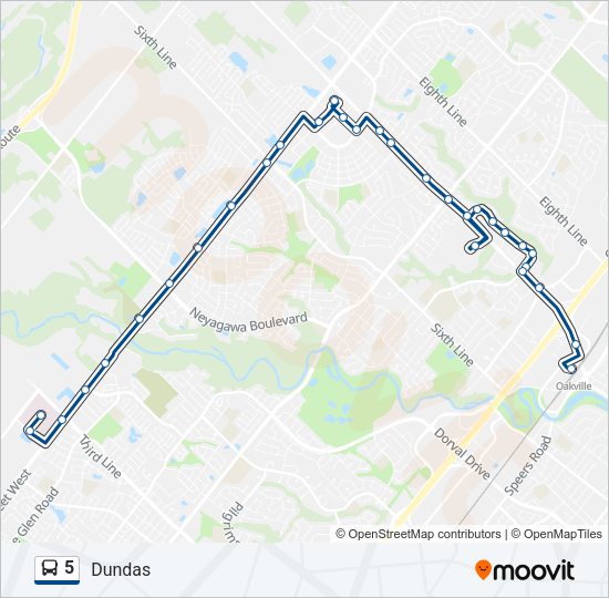 5 Bus Line Map