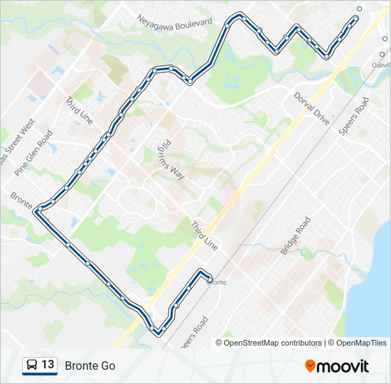 13 Bus Line Map