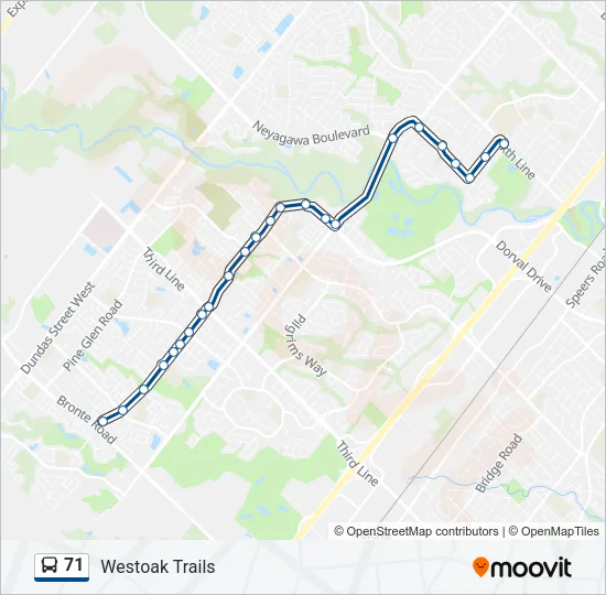 71 Bus Line Map