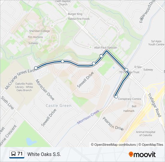 71 bus Line Map