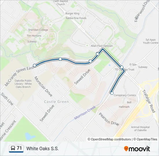 71 Bus Line Map