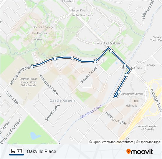 71 bus Line Map