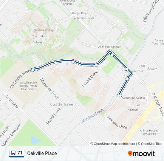 71 Bus Line Map
