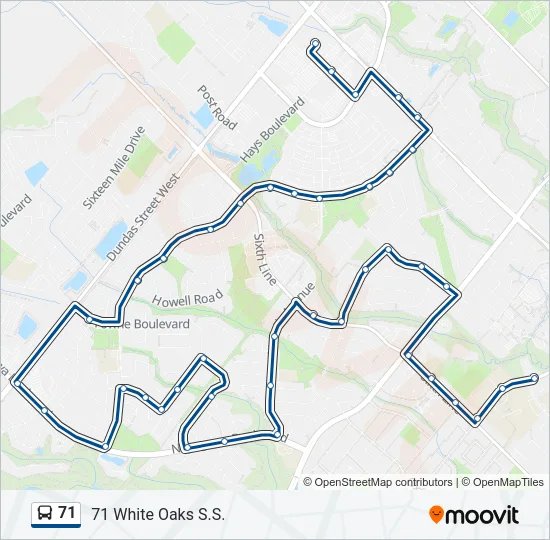 71 Bus Line Map