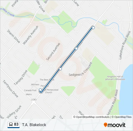 83 Bus Line Map