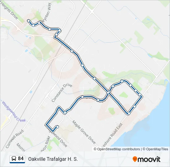 84 Bus Line Map