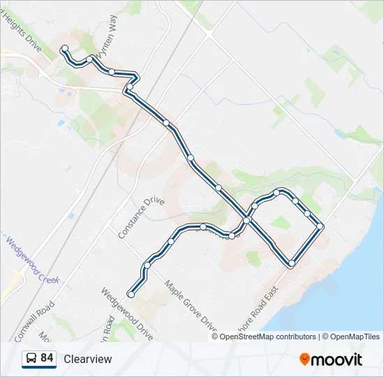 84 Bus Line Map