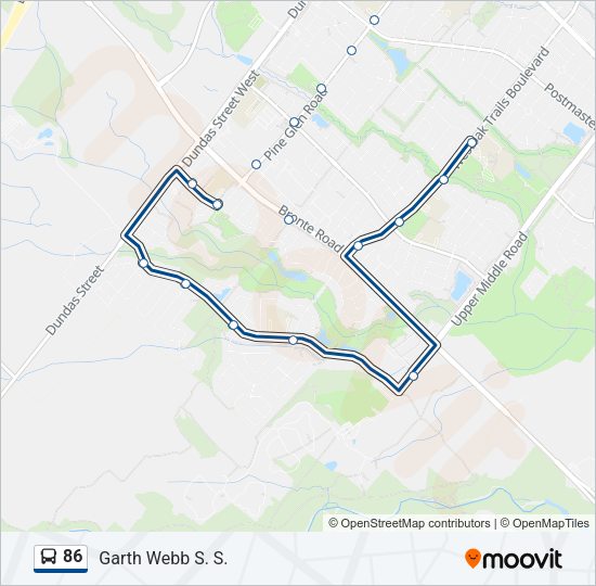 86 Bus Line Map