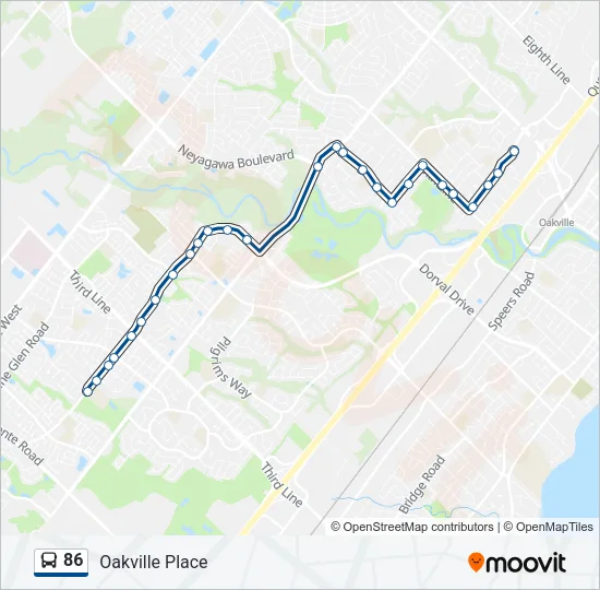86 Bus Line Map