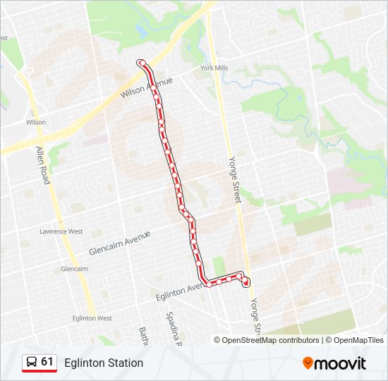 61 Bus Line Map