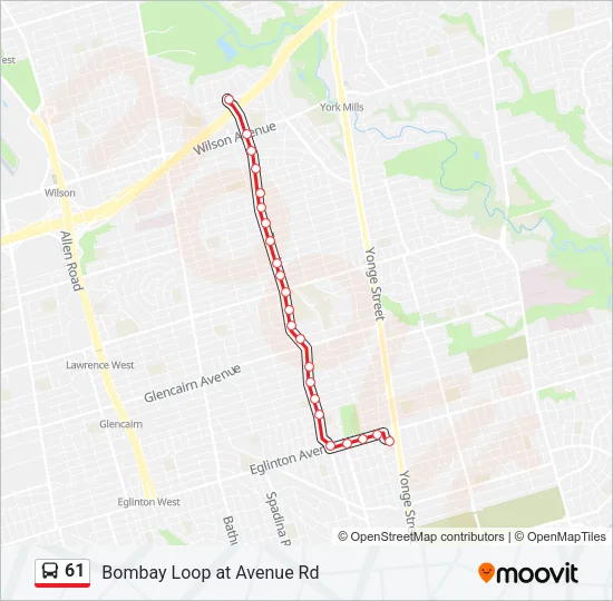 61 Bus Line Map