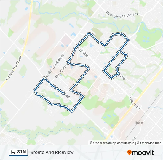 81N Bus Line Map