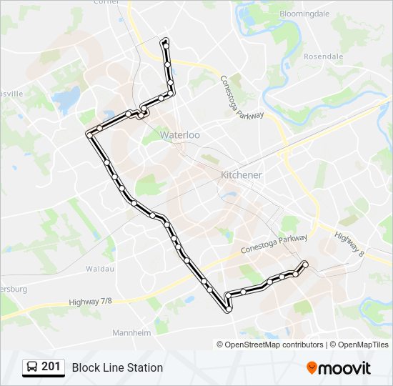 201 Bus Line Map