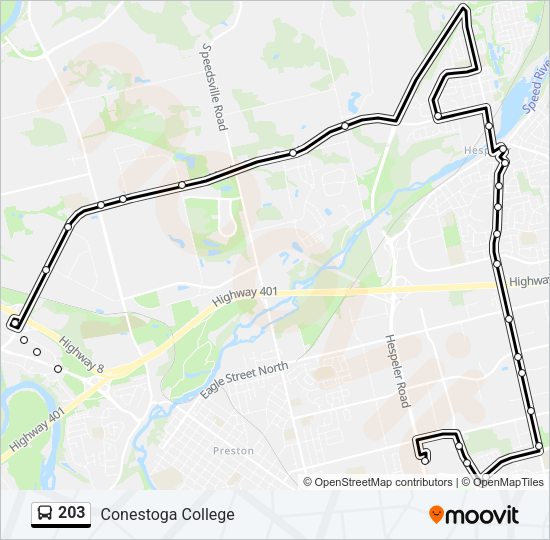 203 Bus Line Map