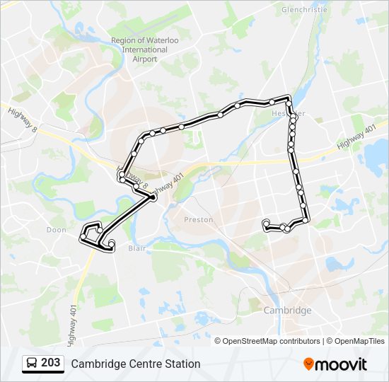 203 Bus Line Map