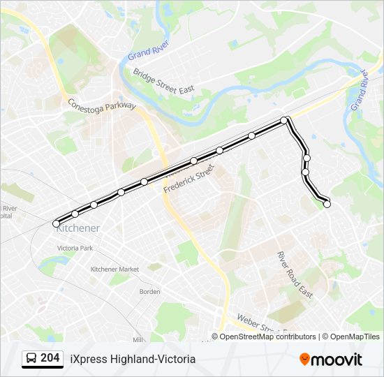 204 Bus Line Map