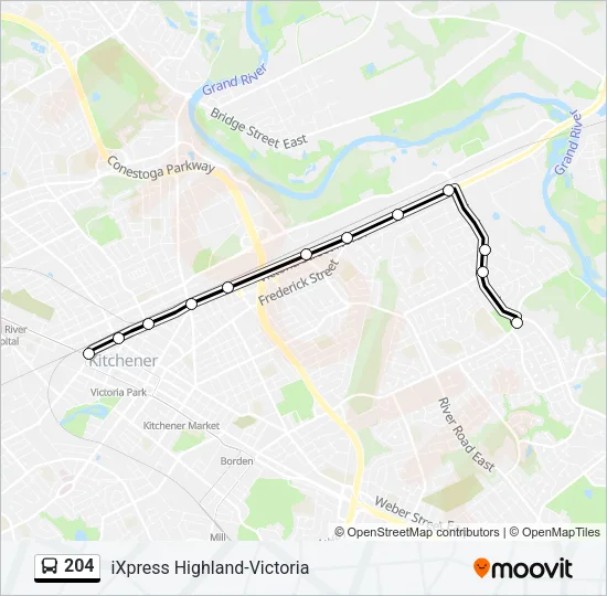 204 Bus Line Map