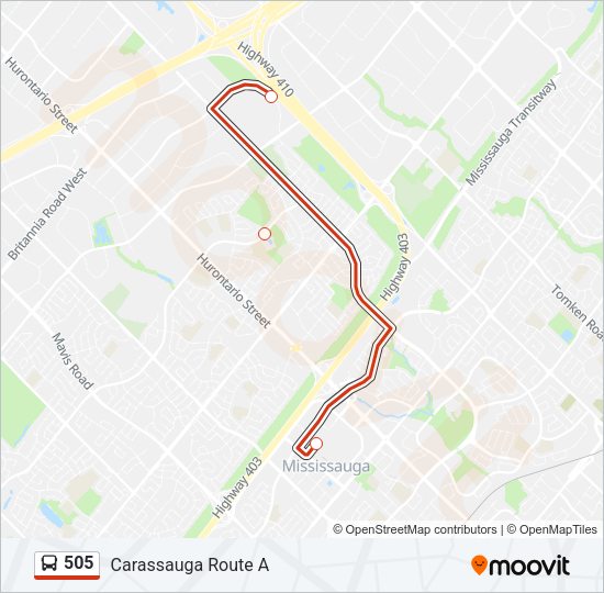505 Bus Line Map