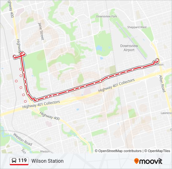 119 Bus Line Map