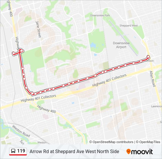 119 Bus Line Map