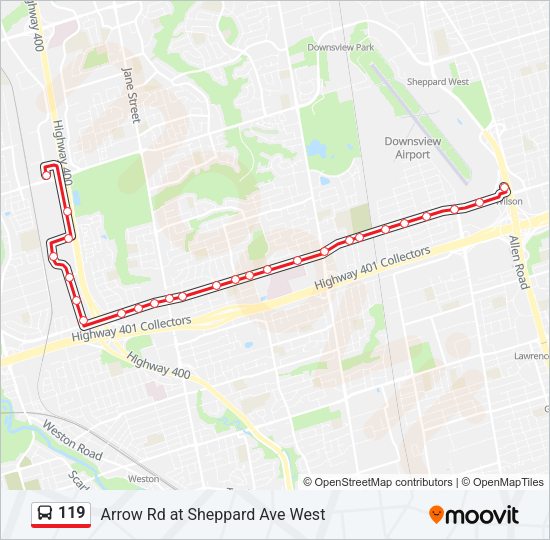 119 Bus Line Map