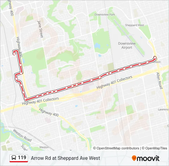 119 Bus Line Map