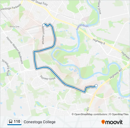 110 Bus Line Map