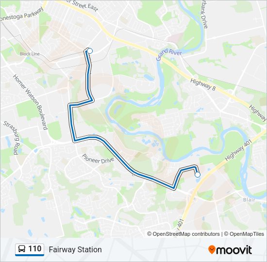 110 bus Line Map