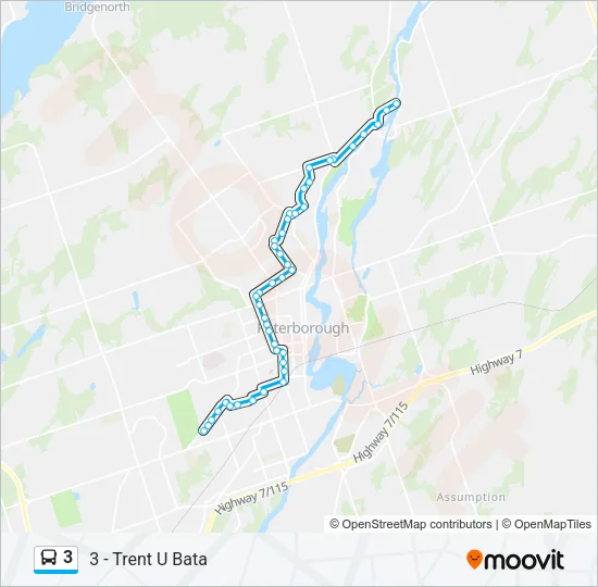 Plan de la ligne 3 de bus
