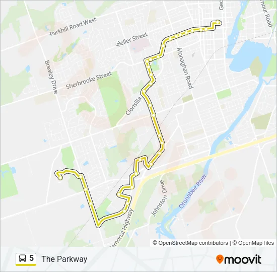 5 Bus Line Map