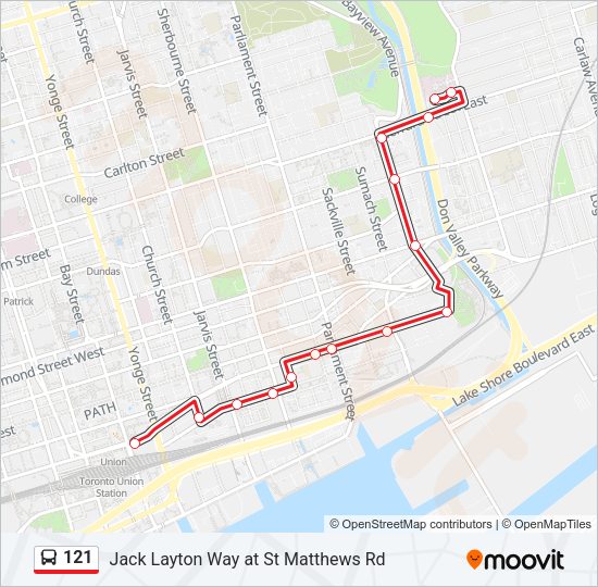 121 Bus Line Map