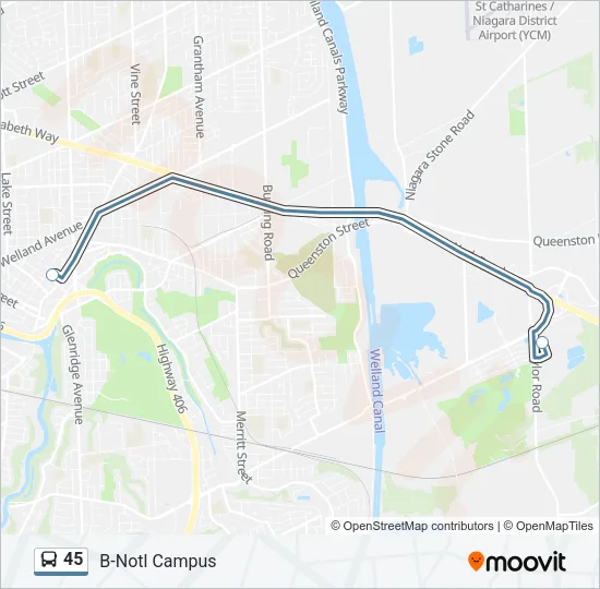 45 Bus Line Map