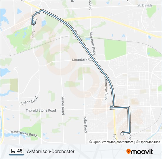 45 Bus Line Map