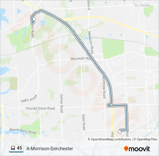 45 Bus Line Map
