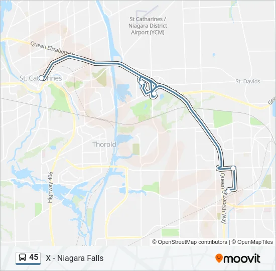 45 Bus Line Map