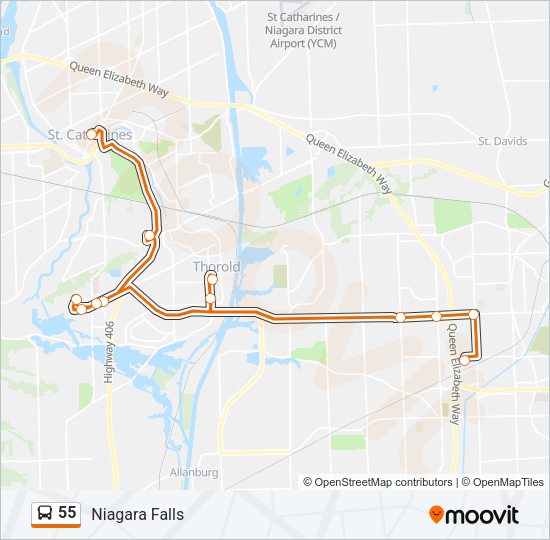 55 Bus Line Map