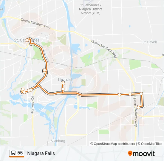 55 Bus Line Map