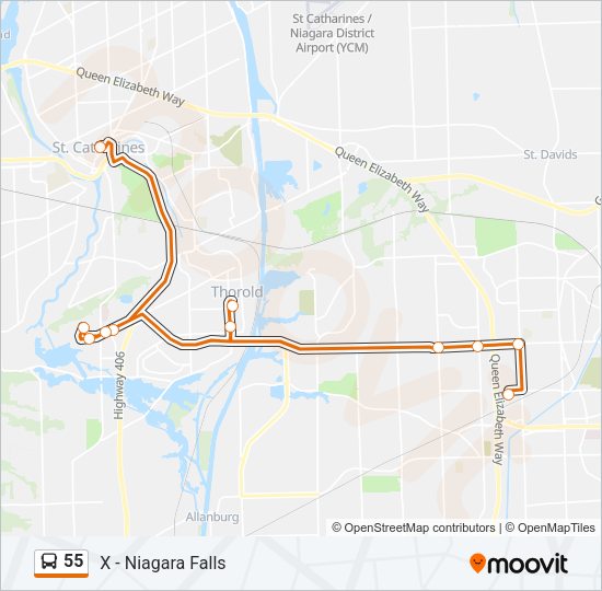 55 Bus Line Map