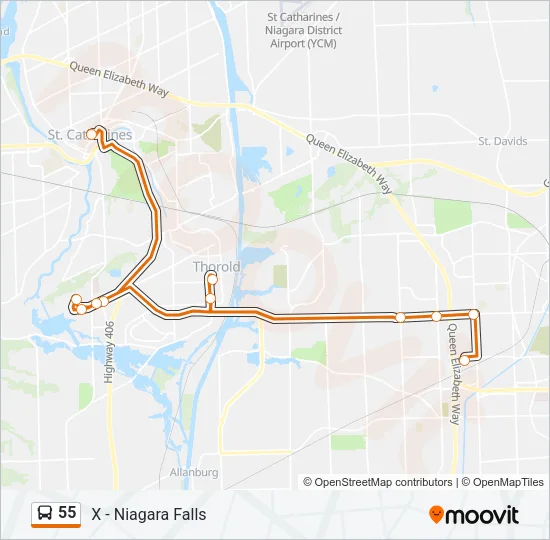 55 Bus Line Map