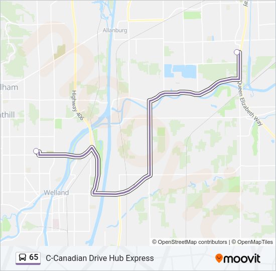 65 bus Line Map