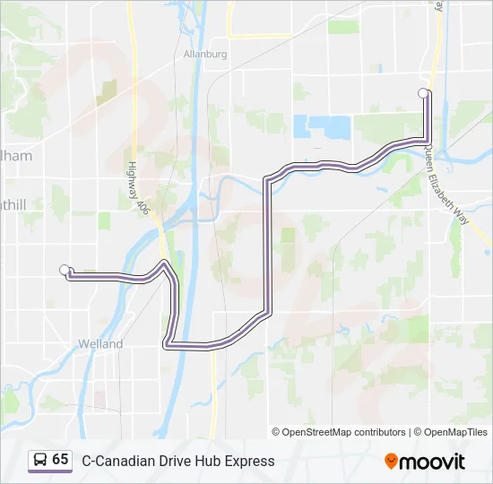 65 Bus Line Map